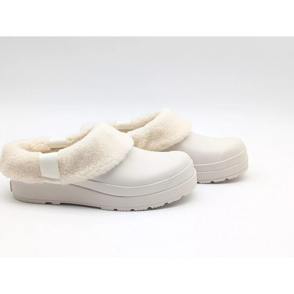 Hunter “Play Sherpa Insulated Clog” Women’s (White Willow) Rubber Shoe NEW Sz 9